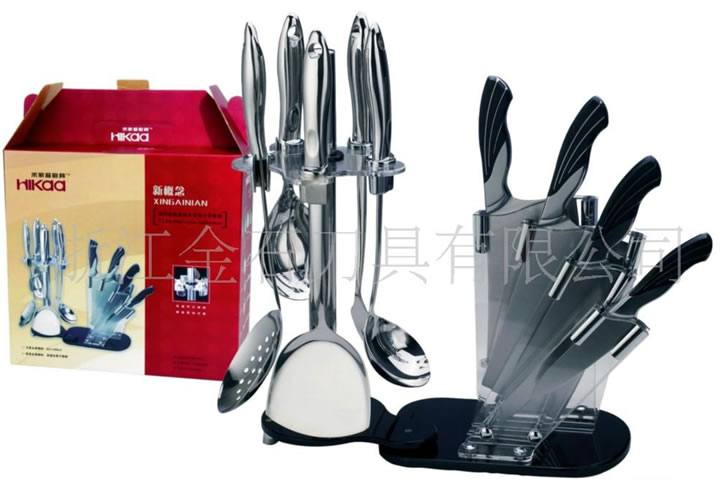 供應(yīng)內(nèi)貿(mào)廚房刀十件套，4CR13鋼材，頂級(jí)廚房配置