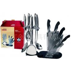 供應(yīng)內(nèi)貿(mào)廚房刀十件套，4CR13鋼材，頂級(jí)廚房配置