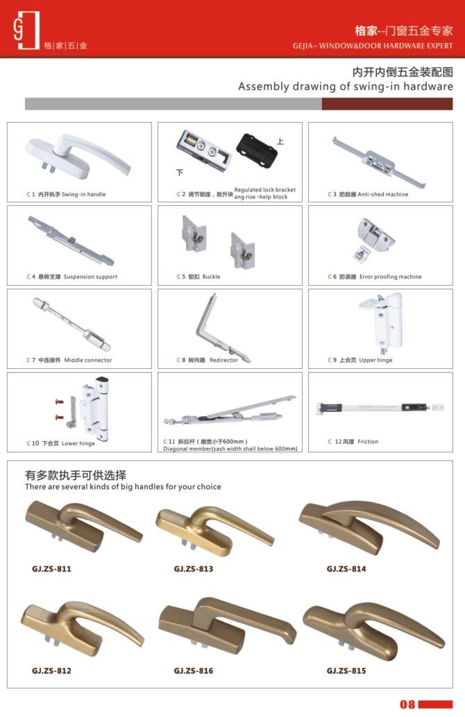 內(nèi)開內(nèi)倒五金裝配