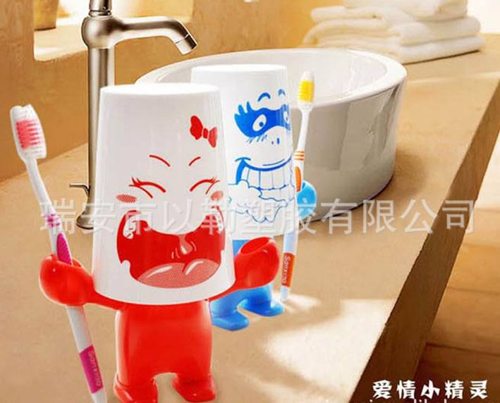 愛(ài)情大力士牙刷架 漱口杯+創(chuàng)意情侶牙刷架