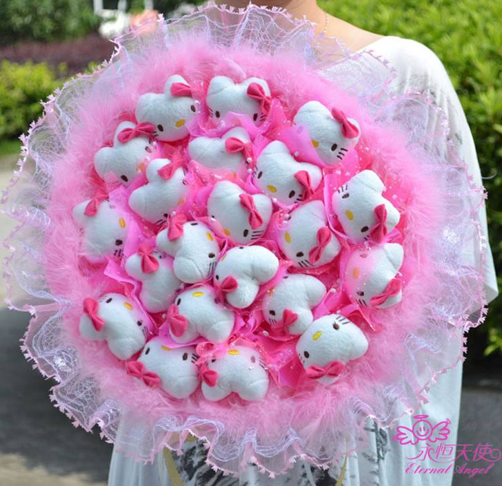 情人節(jié)新奇特18只貓花束 免費(fèi)加盟 婚慶用品 創(chuàng)意禮品 批發(fā)D11