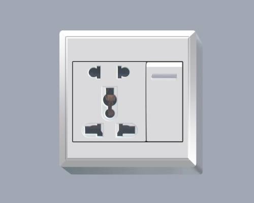 一位開關(guān)帶二、三極多功能插座