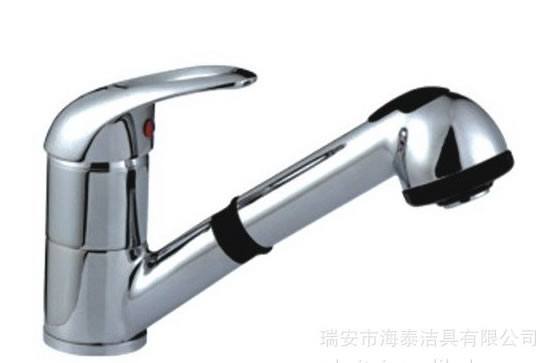 專業(yè)廠家生產(chǎn)全銅可抽拉廚房水龍頭 廚房可抽拉可旋轉(zhuǎn)菜盤水龍頭