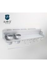 多功能壁掛式置物架、60CM太空鋁雙杯廚房置物架