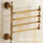 仿古四桿活動(dòng)浴巾架 精致全銅浴巾架 衛(wèi)浴掛件