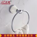 全銅歐式鍍鉻色鑲天然玉石毛巾環(huán) 衛(wèi)生間毛巾架衛(wèi)浴用品