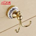 歐式青花瓷掛衣鉤金色單鉤雙鉤衣帽鉤 衛(wèi)浴掛件衣服掛鉤