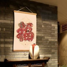 年畫創(chuàng)意新年卷軸畫傳統(tǒng)福字家居裝飾畫傳統(tǒng)年畫家居創(chuàng)意玄關畫軸