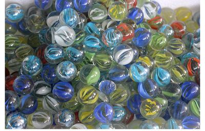 兒童玩具25mm透明彩色三花玻璃彈珠玻璃球