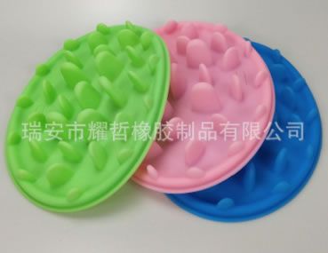 硅膠寵物碗?yún)擦謱櫸锫惩?防滑硅膠狗食盆貓狗防噎慢食碗彩盒裝