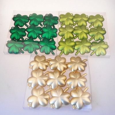 愛(ài)爾蘭節(jié)裝飾三葉草 塑料電鍍?nèi)~草
