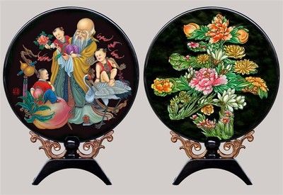 漆器小臺(tái)屏 富貴長(zhǎng)壽 外事商務(wù)禮品 仿古小屏風(fēng)