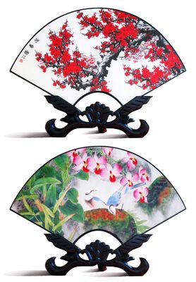 漆器臺屏 報春圖擺件 工藝品 仿古小屏風 外事商務禮品